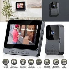 Smart Doorbell Chime w/ Visual Display Screen Safe for Kid Living Alone at Home
