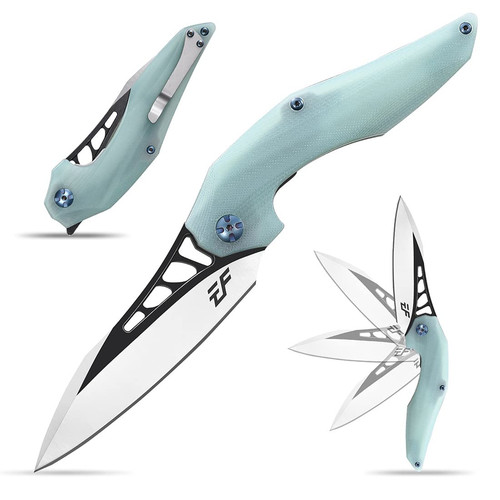 EF226 Folding Knives D2 Blade and G10 Handle Knife Outdoor Camping Hiking EDC...