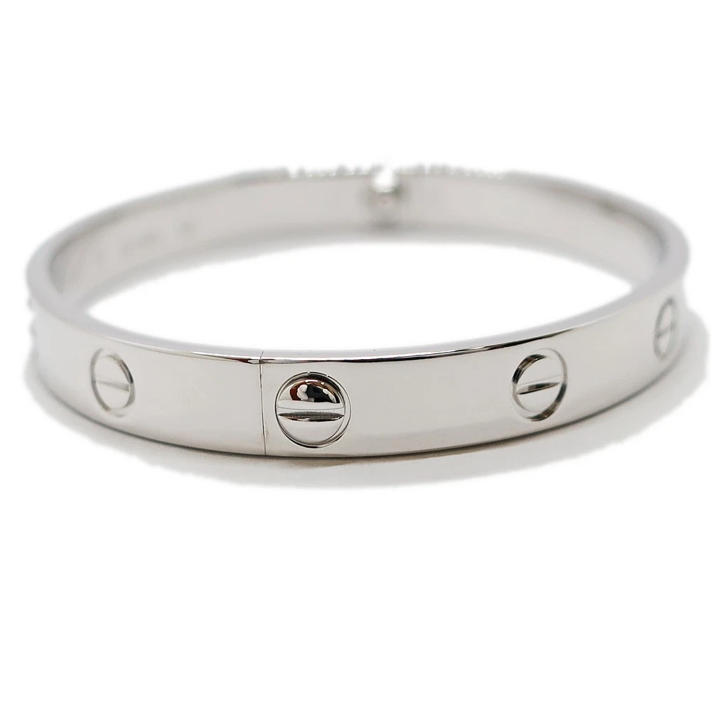 Bracciale Cartier Love Oro Bianco 18 K Gioielli Donna Autentico Misura #17 #00282