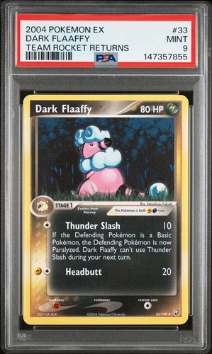 2004 POKEMON EX TEAM ROCKET RETURNS #33 DARK FLAAFFY PSA 9