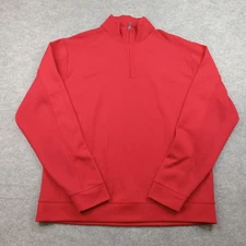 Cutter Buck Sweater Mens Large Red CB DryTec Quarter Zip Pullover Sport