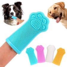 dlnope Dog Finger Toothbrush, 4-Pack Finger Toothbrush for Dogs, Upgraded Pet