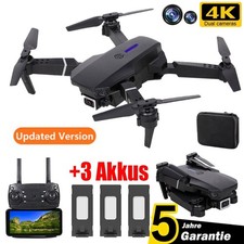 Faltbar WIFI FPV Drohne Mit-4K 2 Kamera Mini Selfie Quadrocopter RC Drone 3 Akku