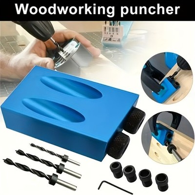 Woodworking Pocket Hole Jig Kit - Drill Angled Holes for Furniture Assembly