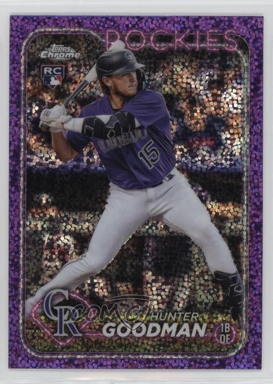 2024 Topps Chrome Purple Speckle Refractor 106/299 Hunter Goodman #99 hw2