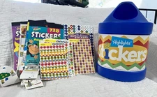 Vtg Trend Enterprises Sticker Lot Teacher Sticker Station Container Highlights