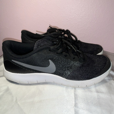 Nike Flex Contact Unisex Kids Athletic Sneaker US 6Y Black Gray White Mesh