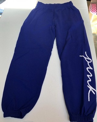 Pink Victorias Secret Womens Sweatpants - Logo - Pockets - Blue - Size S