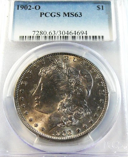 1902 O Morgan Silver Dollar PCGS MS 63 Toned