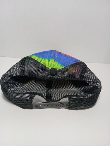 Tye Dye Navy Green Blank Pattern Transparent PVC Snapback Trucker Mesh Hat Cap - Picture 3 of 6