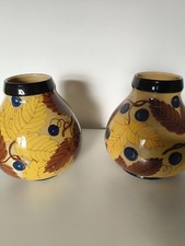 Vasi in ceramica maiolica Fenice di Albisola 20X17 cm. Liberty Manlio Trucco. 