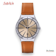 Swatch Uhr Irony Big "TV SHOW" YWS443 Stahlgehäuse 41mm Elegant Leder