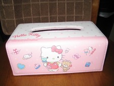 Hello Kitty Tissue Box Holder Cover Japan Sanrio Pink Hearts