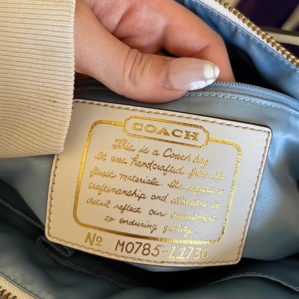 Y2K Vintage Coach blue and cream monogram canvas shoulder bag | eBay