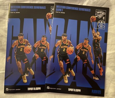 (2) OKC Thunder/Denver Nuggets Semifinal Playoff Game 1 Gameday Programs 5/5/25