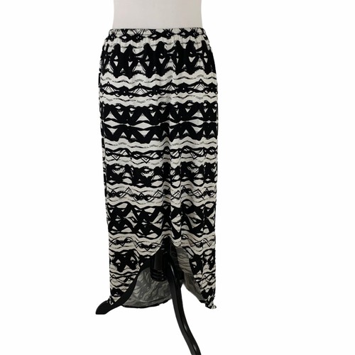 Element Women's Maxi Skirt L Large NWT Cotton Modal Blend Black White