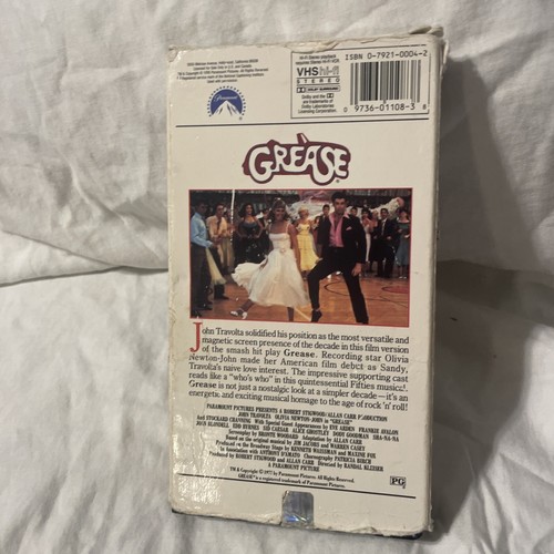 Grease VHS 1977 VCR Video Tape Movie John Travolta Olivia Newton-John Classic - Picture 2 of 4