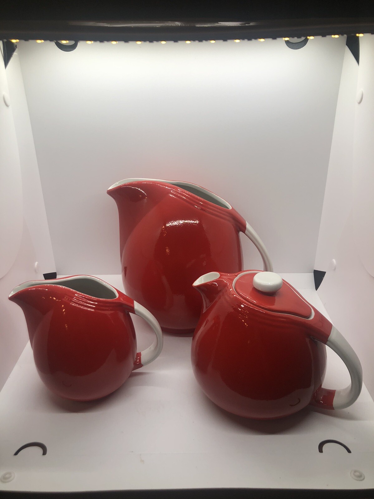 Hall’s Superior Quality Kitchenware Red white MCM Pitcher Teapot Creamer Vintage eBay
