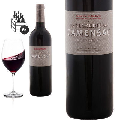 6er Karton 2016 Haut Médoc LA CLOSERIE DE CAMENSAC - Rotwein