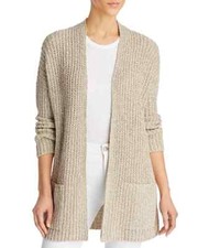 Eileen Fisher Organic Cotton Patch Pocket Cardigan Wheat Size XS  268 NEW