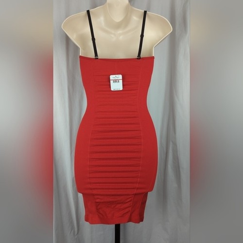 Intimately by free people red slip dress stretchy bodycon sexy strappy bra XS S - Picture 3 of 5