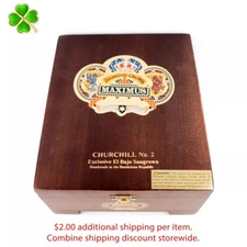Diamond Crown Maximus Churchill No. 2 Wood Cigar Box  8" x 6.75" x 3.5"
