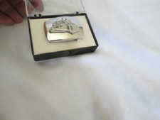 BULLDOZER Belt Buckle Chrome With Case New Rare Vintage