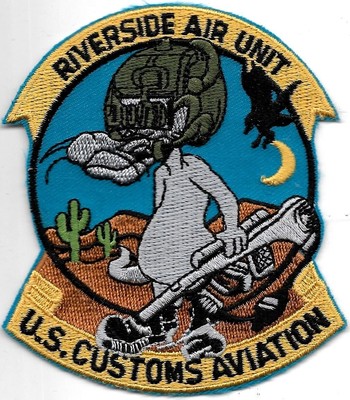 US Customs RIVERSIDE California Patch Helicopter ZOLL Abzeichen Douanes ZFA ZUZ