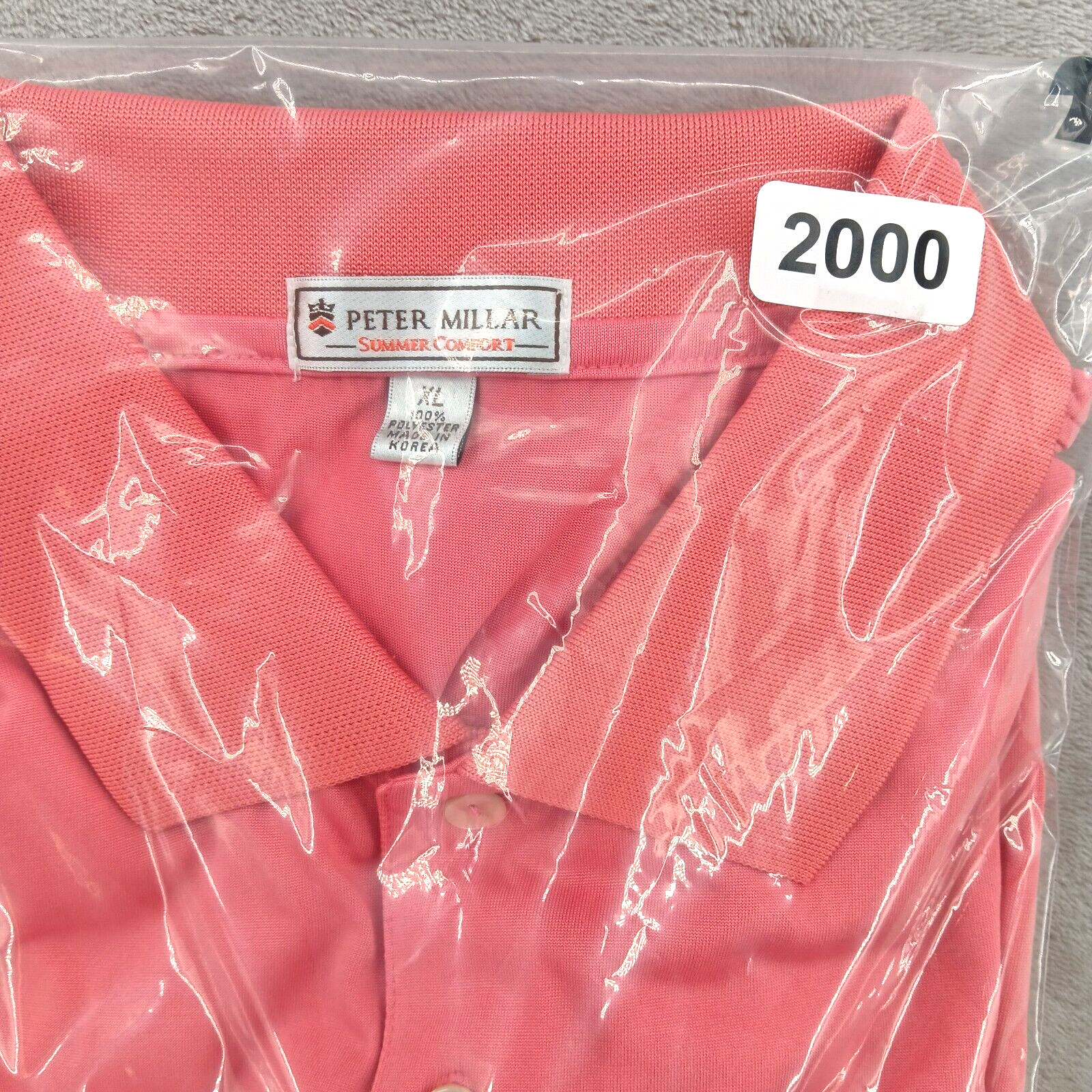 Peter Millar Summer Comfort Polo Shirt Mens XL Pink Polyester Performance Golf