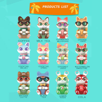 Cassy Cat Summer Drinks Series Blind Box Confirm Figures New Toys