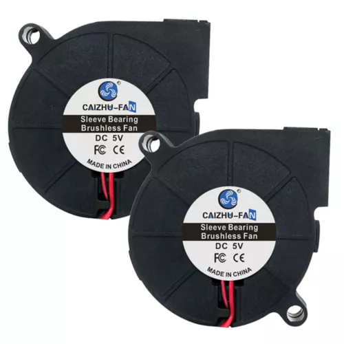 12V 75x75x30mm Brushless Turbo Blower Cooling Fan 75mm 7530 2-pin 2-Pack - Picture 2 of 7