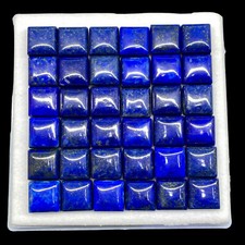 36 Pcs Natural Untreated Lapis Lazuli 12mm Square Loose Cabochon Gemstones Lot