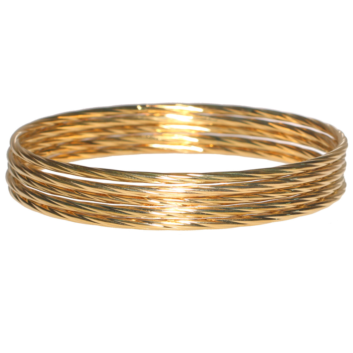 Bracelets joncs fermés en acier doré lot de 5 à offrir en cadeau intemporel
