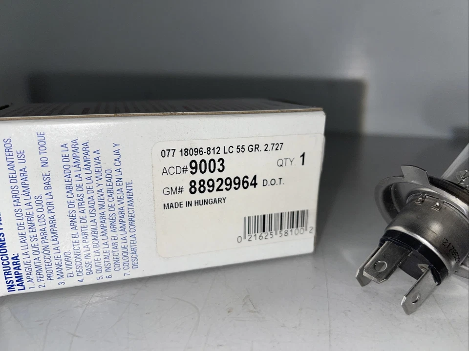 Bombilla antiniebla premium - Bombilla de lámpara principal ACDelco GM Original 9003 88929964 Foto 2 de 3