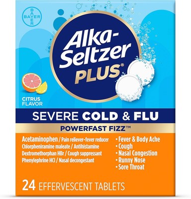 Alka-Seltzer Plus Severe, Cold & Flu Medicine, Citrus Effervescent Tablets, Nasa
