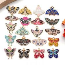BLUK 20Pcs Butterfly Charms DIY Jewelry Making Pendants Multi Color