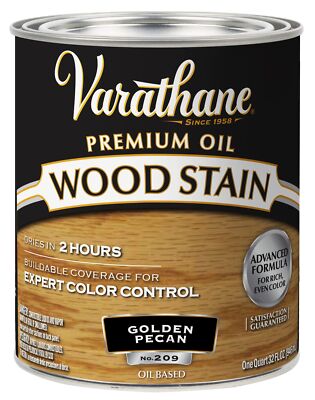 Varathane Premium Wood Stain Quart Golden Pecan Deep Rich Color Interior Use