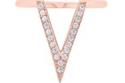 Michelle .2ct CZ Rose Gold Plated Delicate V-Shape Chevron Geometric Ring Size 6 — photo 3
