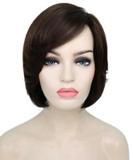 Mary - Wavy Kanekalon Synthetic Fiber Full Wig, 4.5 - 8.5", Chocolate Brown