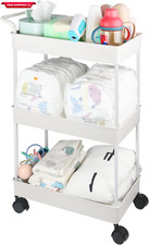 Baby Diaper Caddy, Plastic Movable Cart for Newborn Nursery Essentials Diaper St