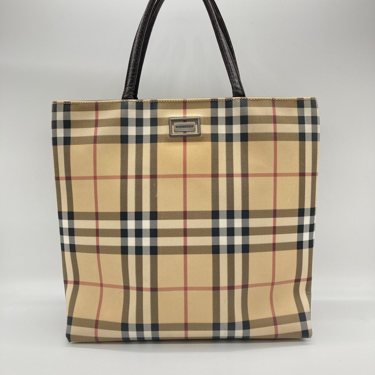 BURBERRY Hand Bag Tote Bag Nova Check Authentic | eBay
