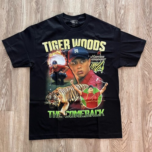 Chinatown Market Secret Club Tiger Woods Rap Tee Shirt Golf Black Size Large