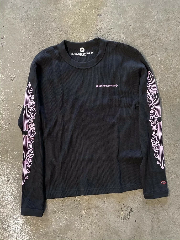 Chrome Hearts Matty Boy PPO Pink Script Thermal Long Sleeve Shirt medium M