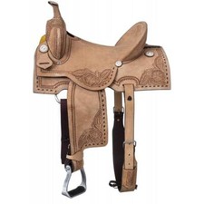 Best Quality Western Leather Barrel Rough Out Saddle With Free Matching Tack Set