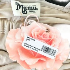 NWT Show Me Your MuMu Womens Formal Dress Rebecca Ruffle Maxi Dress Beige Small