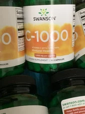 SWANSON VITAMIN C 1000mg Capsules w/Rose Hips 90ct. NEW FRESH . EXP: 06/2027