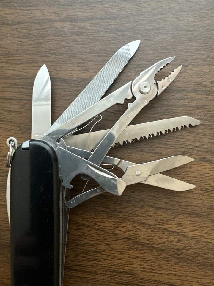 Black Victorinox Handyman Swiss Army Knife, fish, hike, camp, EDC eBay