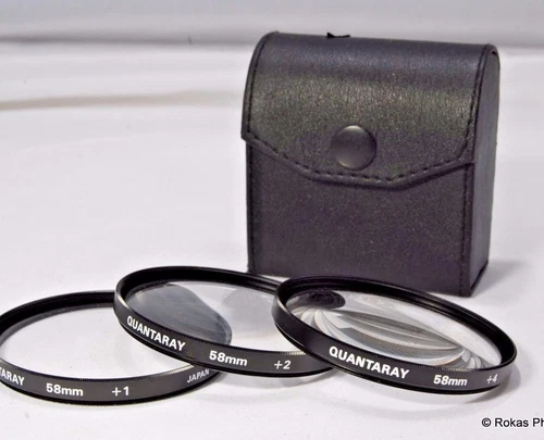 Quantaray 58mm +1, +2, +4 Lens Kit close up macro set