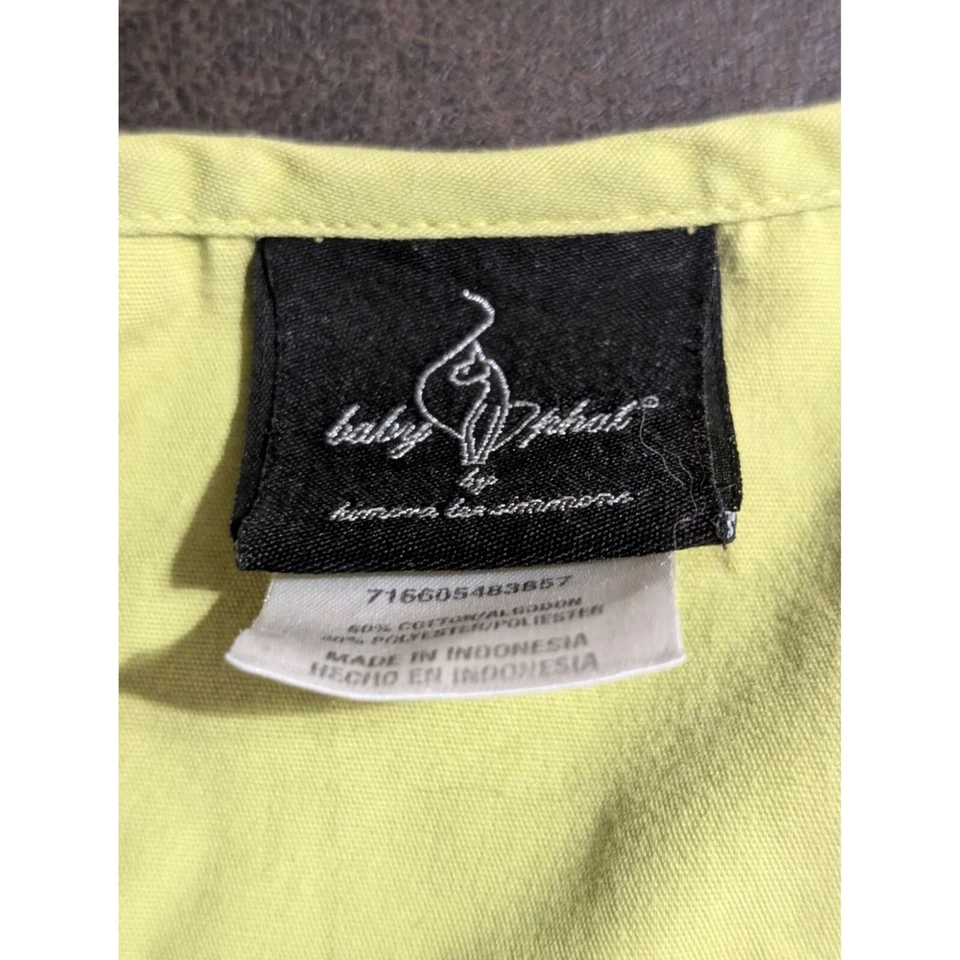 Blusa Médica Baby Phat para Mujer Talla S Verde Lima y Negra Elástica Espalda Ajustada Foto 4 de 4