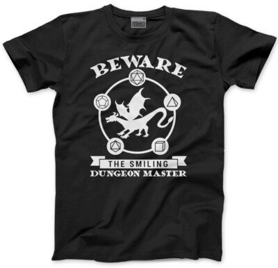 Beware The Smiling Dungeon Master Kinder T-Shirt D und D Dragons Gamer